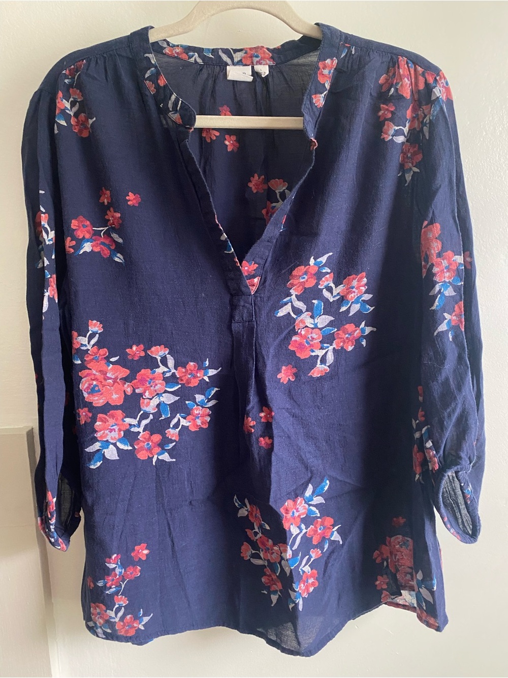 Gap Maternity Navy Floral Blouse